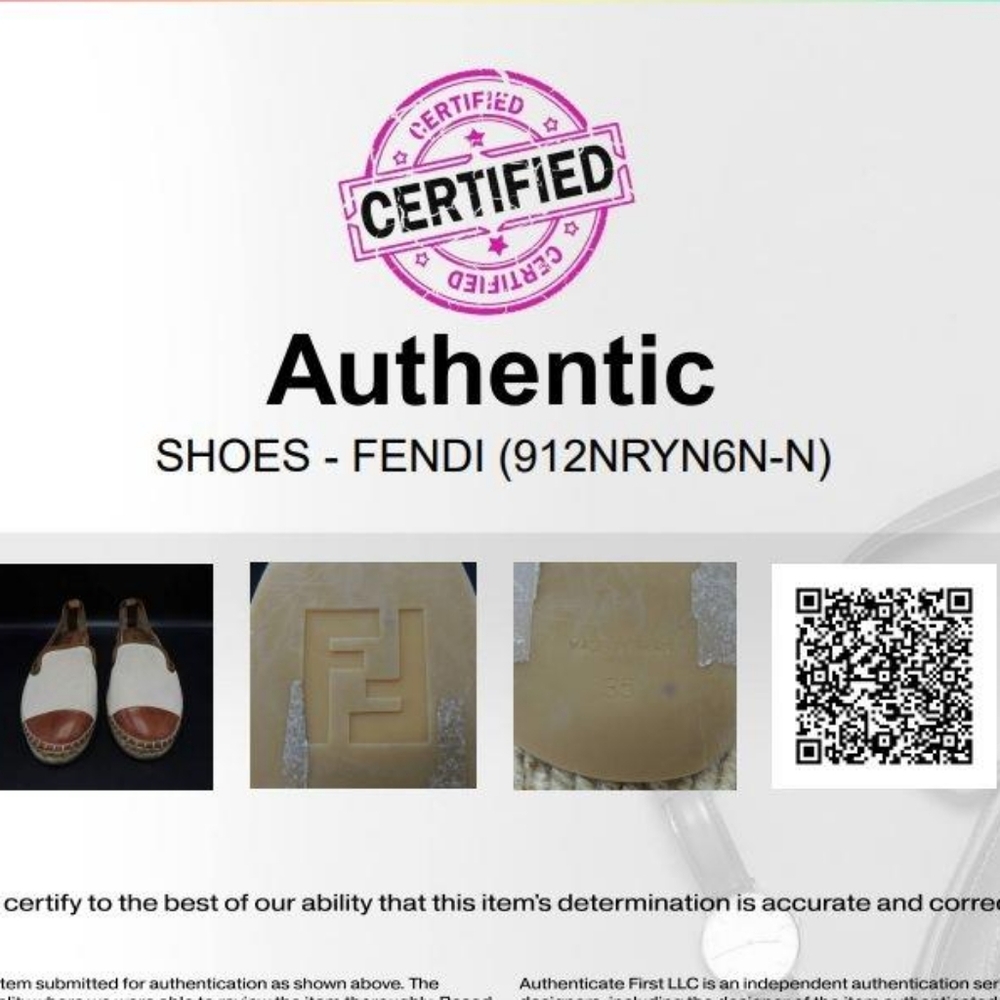 FENDI‎ Cream/Brown Espadrille Flats Size 5 - Picture 8 of 8